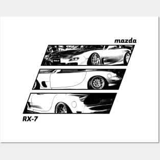 MAZDA RX-7 FD Black 'N White Archive 2 Posters and Art